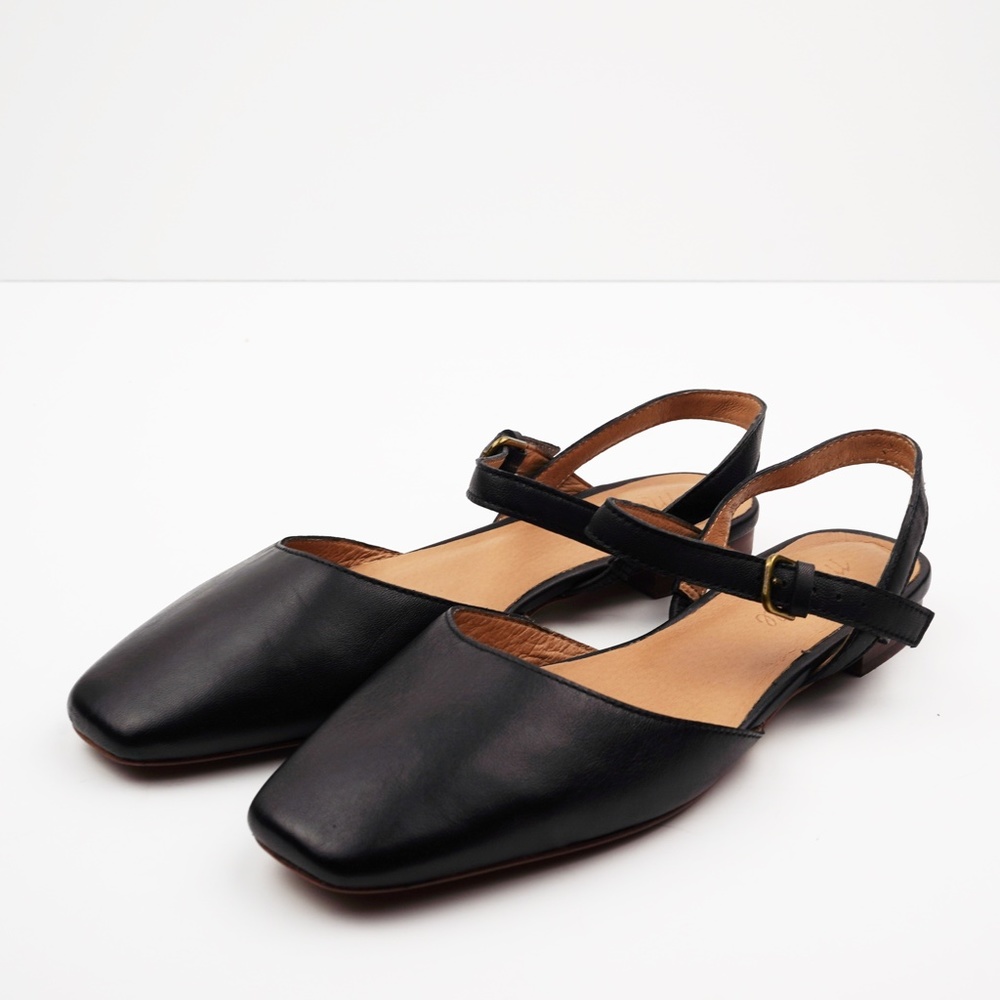 New MADEWELL The Jeanne Slingback Flat in Leather - Black - Picture 4 of 4